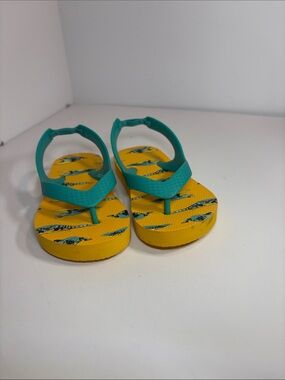 Havaianas Kids Yellow Flip Flops with Teal Straps
